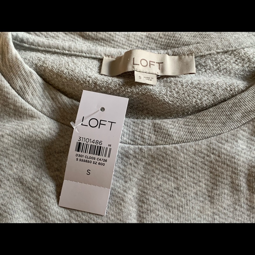 Loft Embroidered Ruffle Sleeve Sweatshirt Top S - Picture 14 of 16